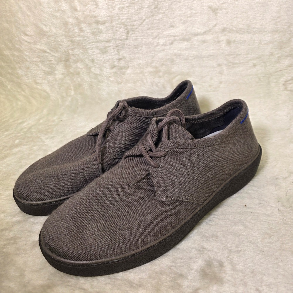 Rothy's The Monty Sneaker Espresso Brown Merino Wool Blend Mens 12.5 Excellent